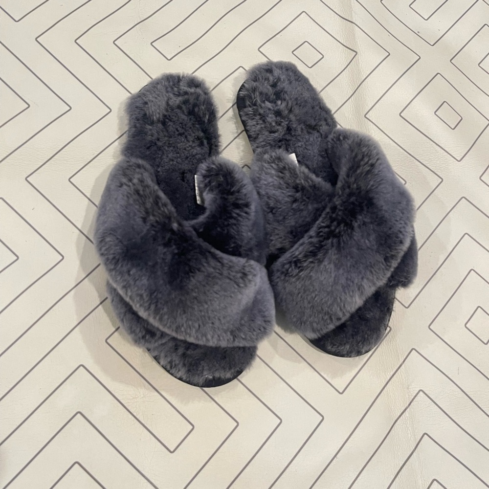 EMU Australia Plush Grey Slippers - Picture 2 of 9